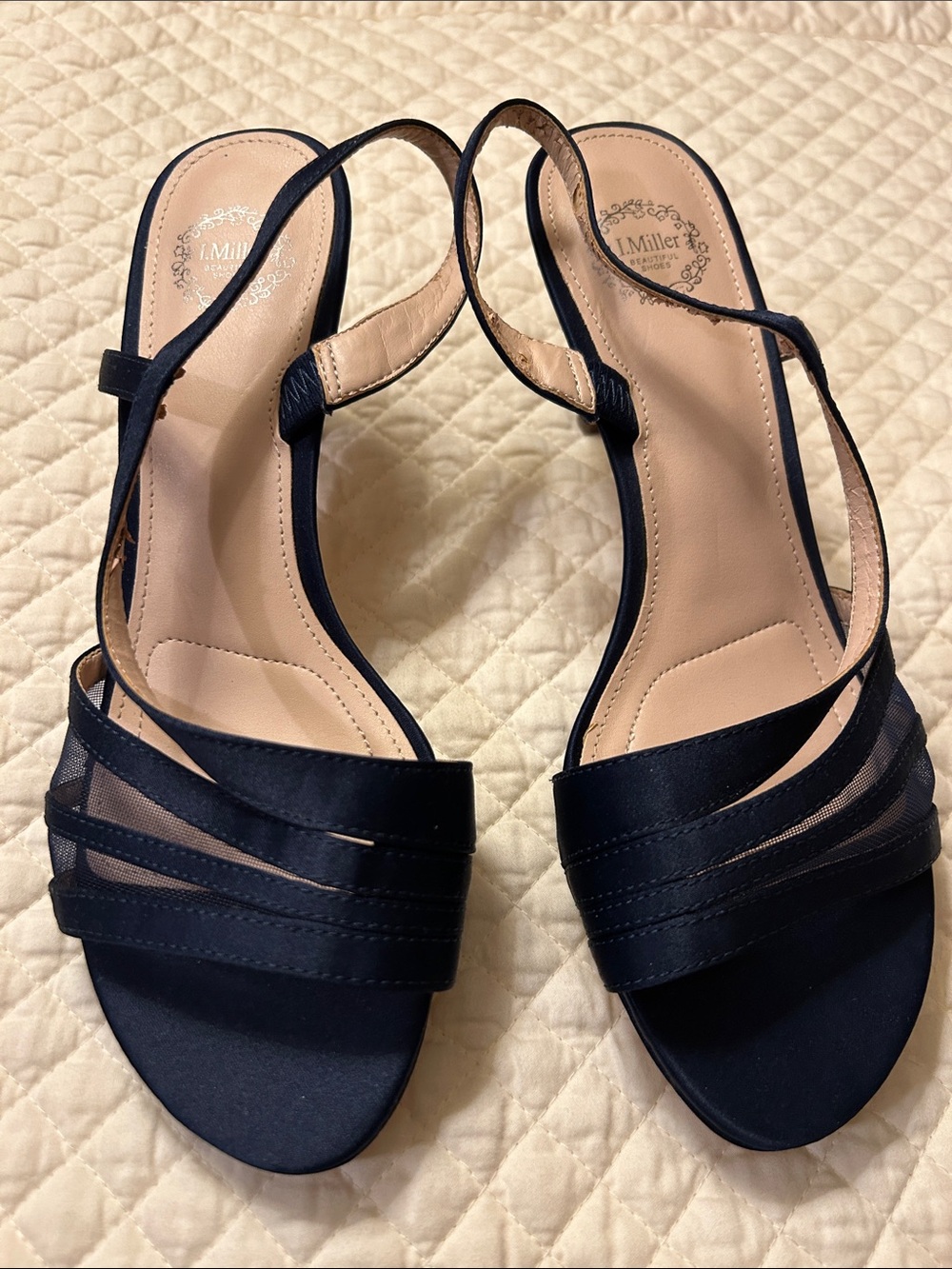 J. Miller Navy Slingback Heel Sandals